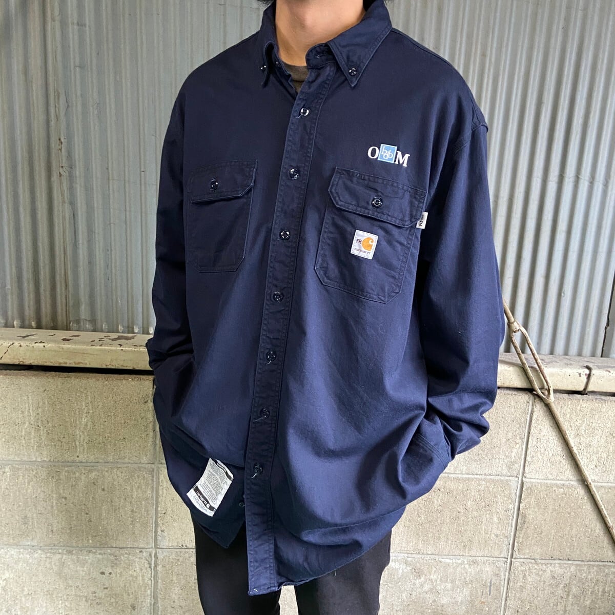Carhartt カーハート FR ボタンダウン 企業ロゴ刺繍 長袖 ワークシャツ 