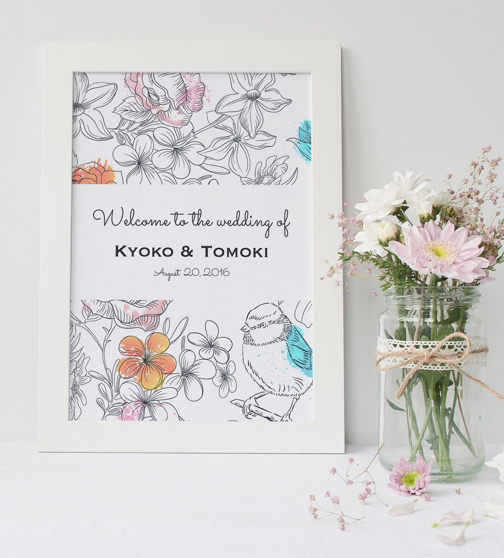 【ネイチャー】色・フォントカスタム可能♡オーダーメイドウェルカムボード│ウェルカムポスター ウェディングサイン 結婚式