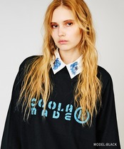 COOLAバスプリントラグランスリーブTシャツ (BLACK)　CQ-48025