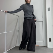 パイピングラインウール混リブknit/グレー