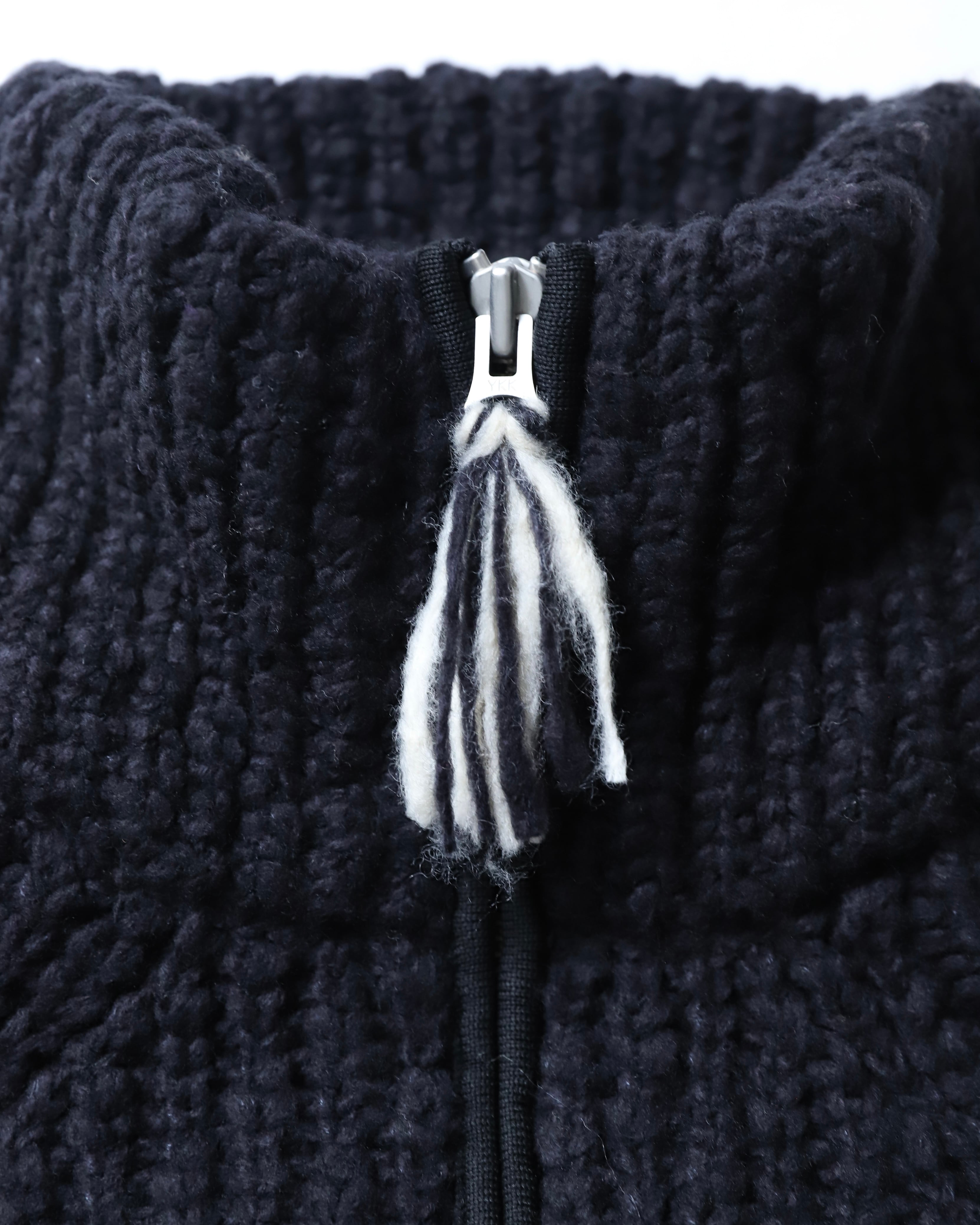 ラスト1点 | Fringed Knit Wool Jacket/フリンジニットウール