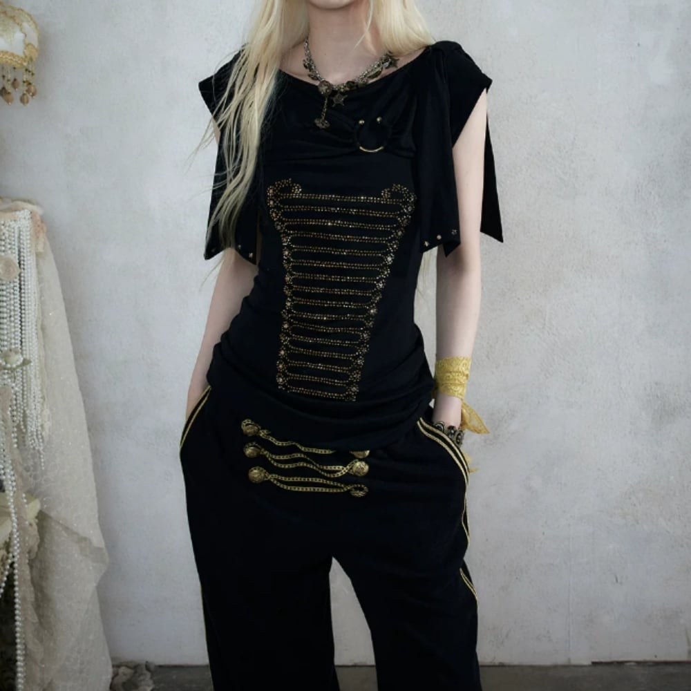 Short-sleeve slim-fit tops E7162