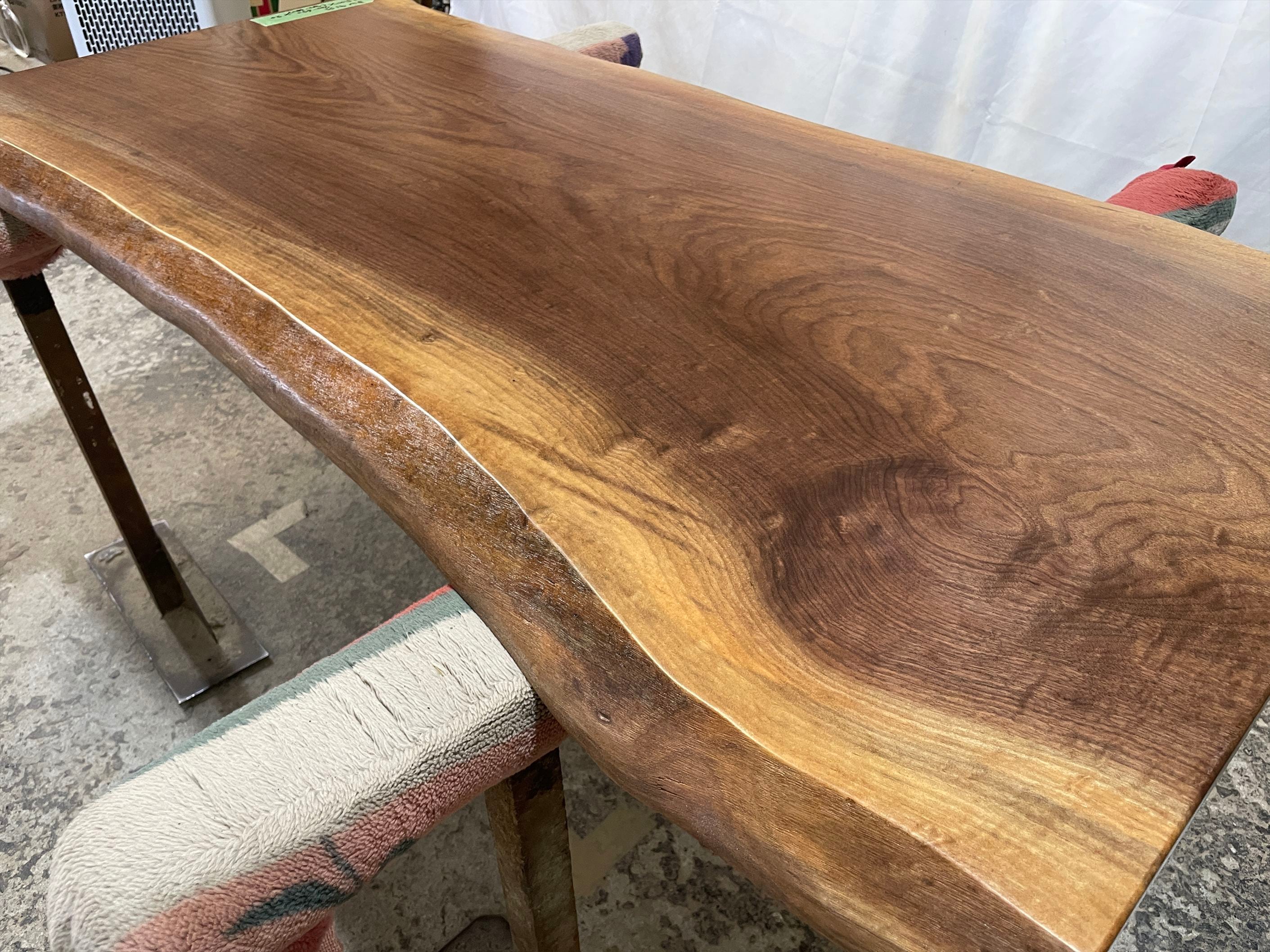 ブラックウォールナット9155 一枚板無垢 乾燥材 1500x700-650x50mm