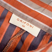 イタリア製 GRIFONI マウログリフォーニ ストライプ 長袖シャツ 44/くすみオレンジ系 レディース