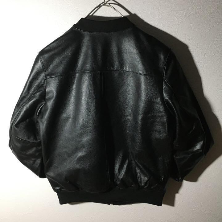 個性派古着】革ジャン 本革ブルゾン 黒 シングルライダース 個性派古着】革ジャン 本革ブルゾン 黒 シングルライダース