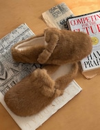 【新作5%OFF・3日間】Fur-Clog Sandal Shoes_2colors