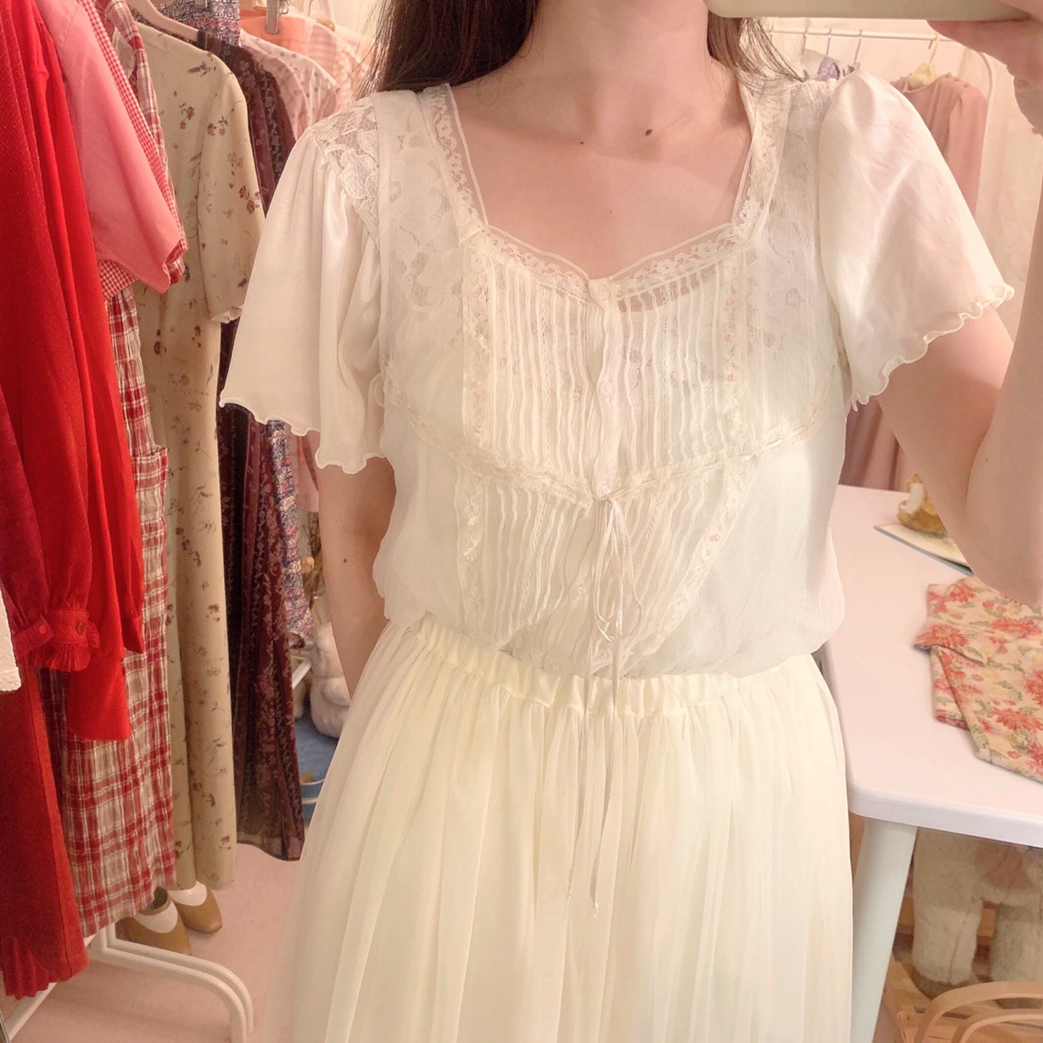 remake : morse signal from the left sheer dress