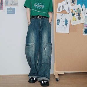 STILLYOU舛花色デニムカーゴパンツ