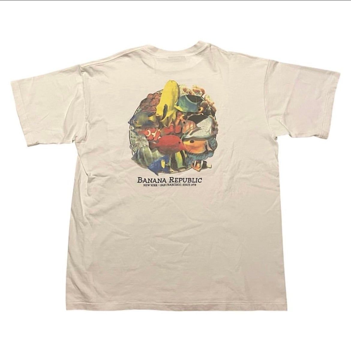 90s BANANA REPUBLIC ビンテージ Tシャツ バナリパ アニマル ポケT