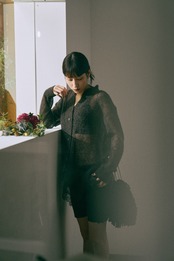 Lace Hem Sheer Cardigan knit