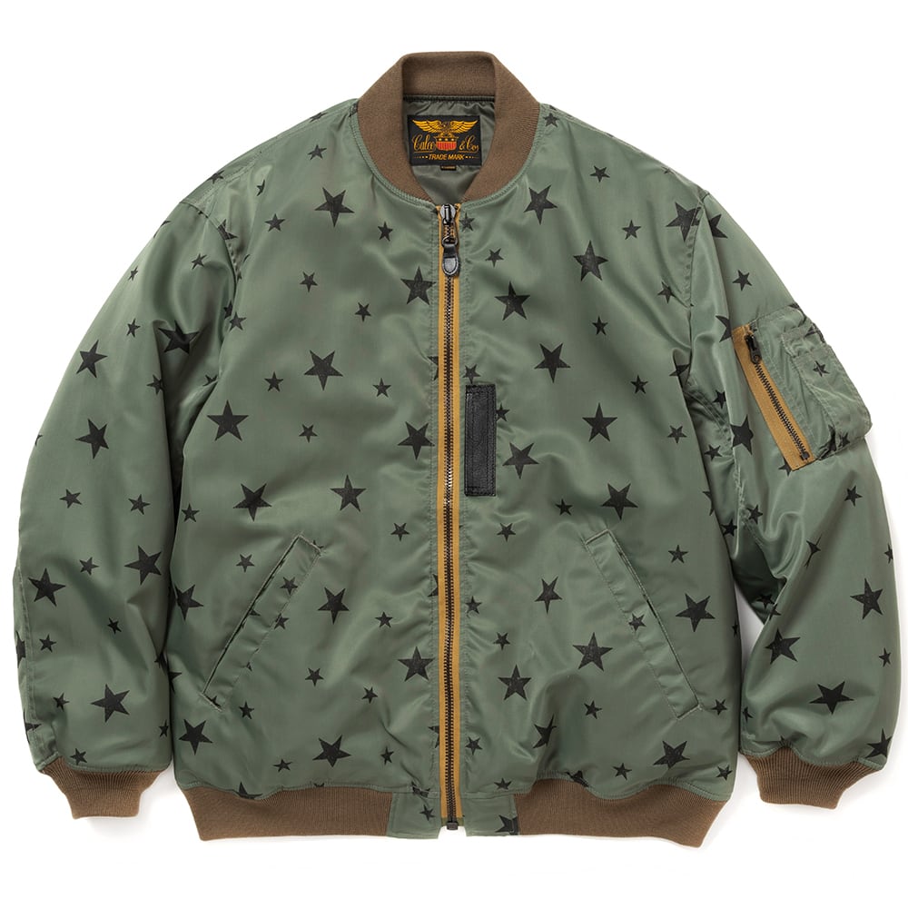 Allover star pattern MA-1 type flight jacket