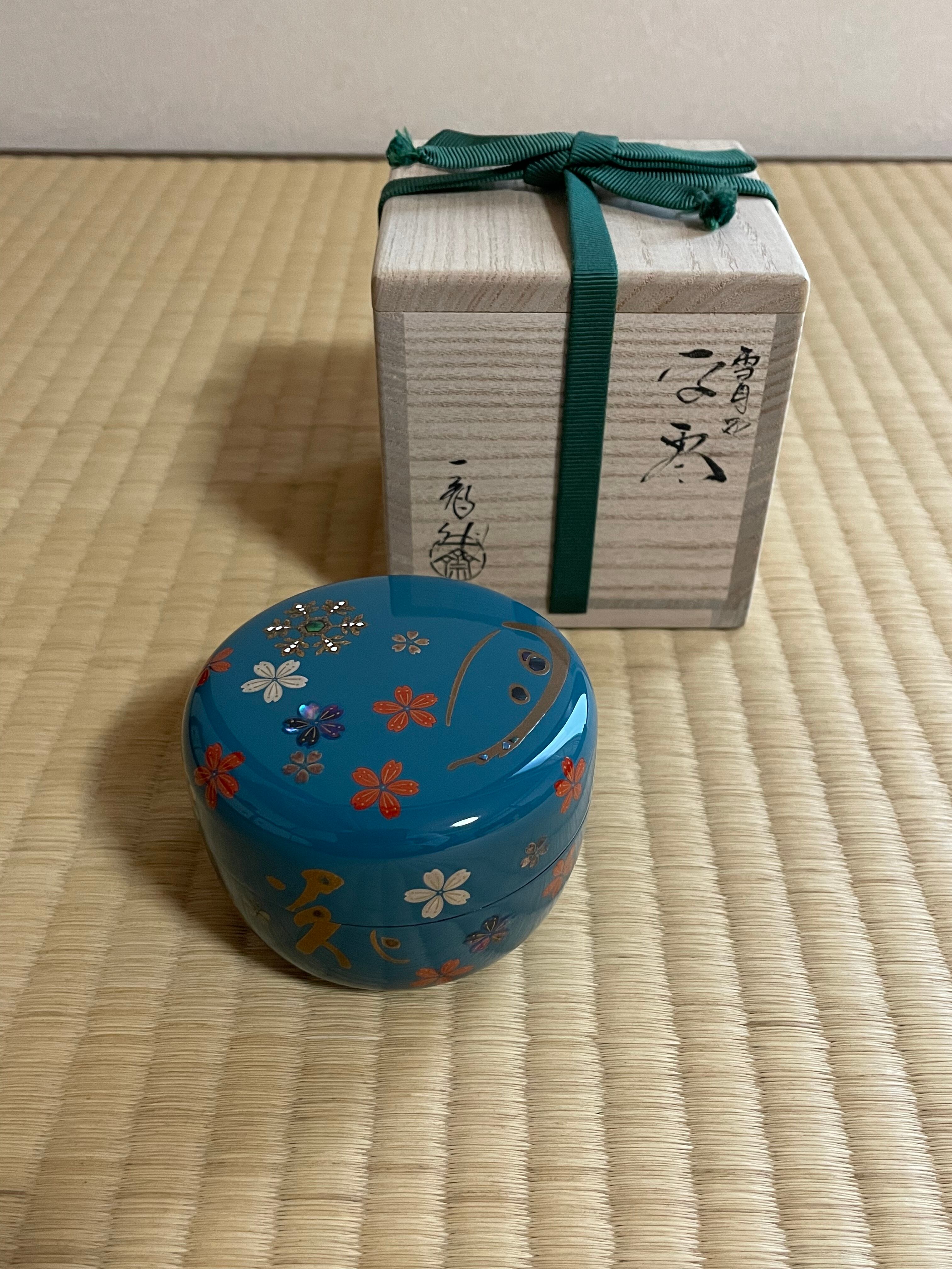 閑】☆茶道具☆輪島塗 塗師 一友斎(牧 紀勇)作 金蒔絵螺鈿象嵌『蘆雁図