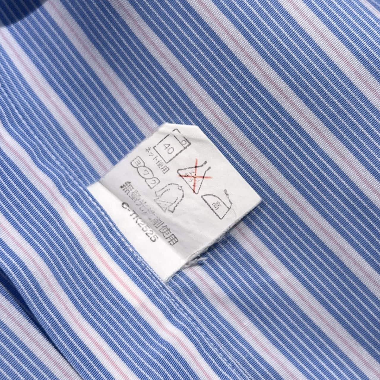 90s 00s Polo by Ralph Lauren ポロ ラルフローレン ストライプ 長袖 ワイシャツ ドレスシャツ サイズ 42-82 /ブルー×ホワイト×ピンク メンズ ビンテージ