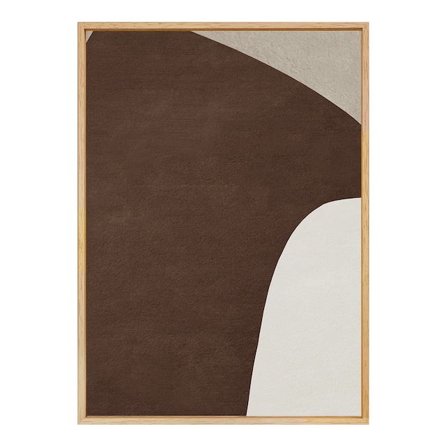 キャンバスアート「brown abstract A (M-size)」天然木フレーム アブストラクト モダンアート アートパネル ブラウン系 415×575mm AFCA10
