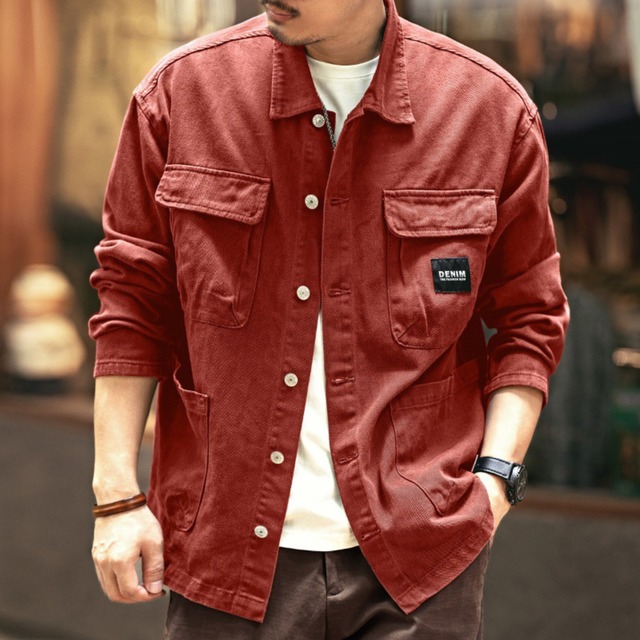 Vintage collar denim shirt jacket ( 6color )