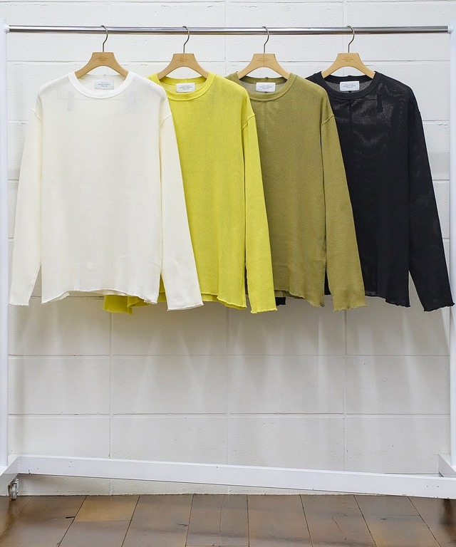 UNUSED/US2408 long sleeve mesh t-shirts (YELLOW)