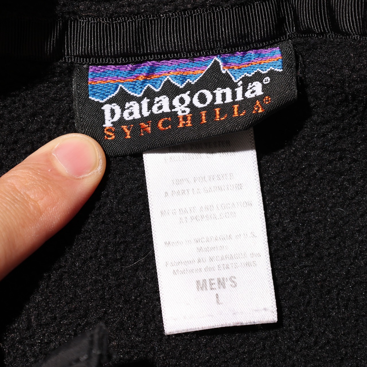 美品 L 12年 オールブラック 黒 Synchilla Snap-T Patagonia シンチラ スナップT パタゴニア