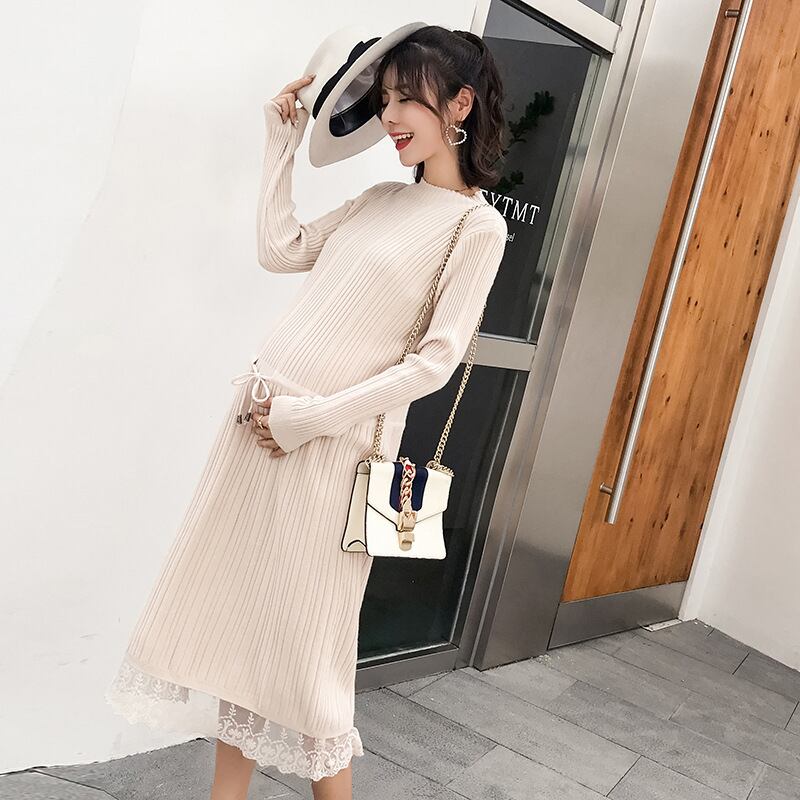 【新作】【送料無料】 2019妊婦秋冬新作セーターニット妊婦ドレスファッションモデル妊婦妊婦ミドル丈スカート-アリババ オータム 秋物 ウィンター 冬物 expec159604948190