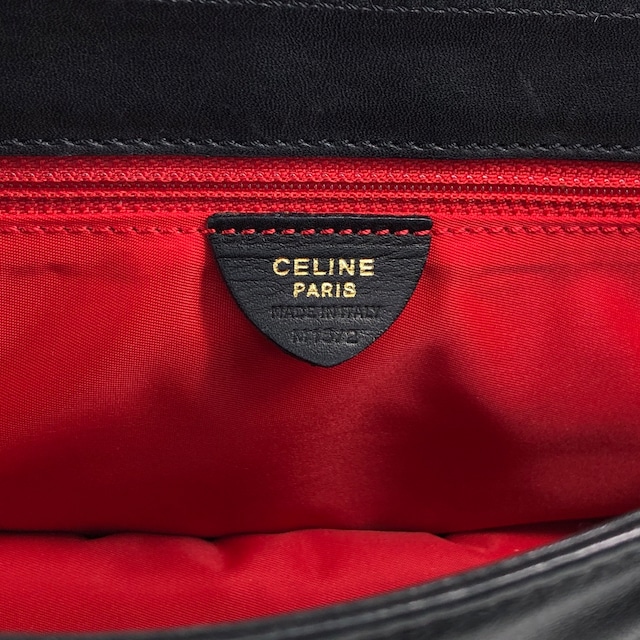 CELINE セリーヌ ショルダーバッグ ブラック レザー 2way vintage ヴィンテージ オールド uezhmr