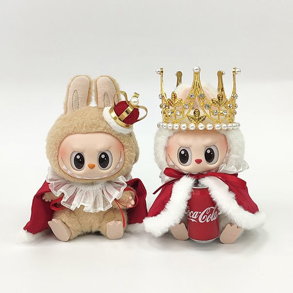 ラブブの宮廷物語 王様&女王様セット 華やかな王冠付き Labubu 15cm/17cm THE MONSTERS V1~V3 全シリーズ対応 可愛い ゴージャス