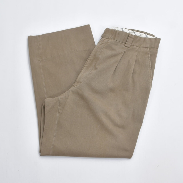 80～90s Richmond HOMME リッチモンドオム ワイドパンツ コットンツイル チノトラウザーズ ツータック 無地 スラックス ヴィンテージ ビンテージ 古着 メンズW34～35相当
