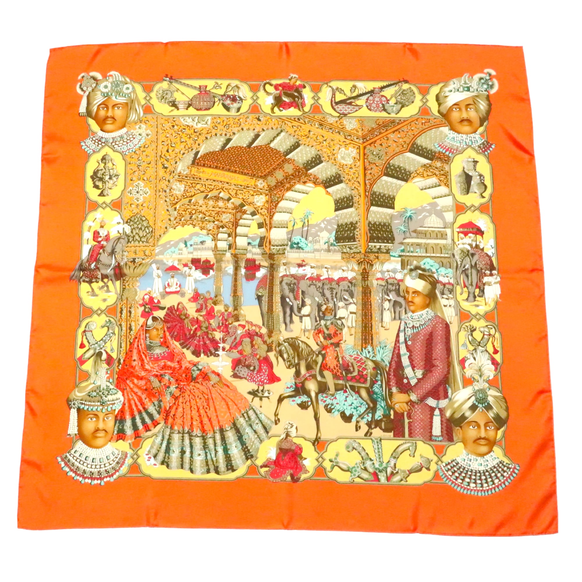 Hermes エルメス カレ90 MAHARAJAS マハラジャ シルクスカーフ 0