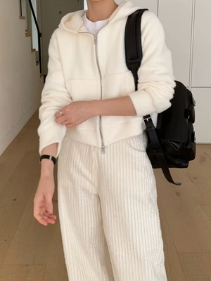 [LIFFEY] angora hood zipup / 2color