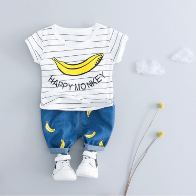 【即納】バナナ柄T+パンツ 100cm・110cm FR092