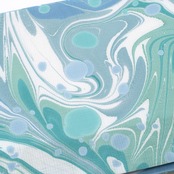 リバーシブル半幅帯 ［水の音色］マーブル×ドット花火柄