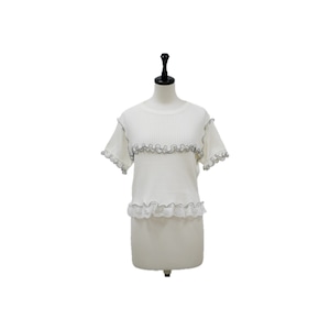 Mellow frill lace rib tops