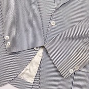 Brooks Brothers ブルックスブラザーズ ストライプ 背抜き 段返3B テーラードジャケット 42SHT/ホワイト×ブルー メンズ