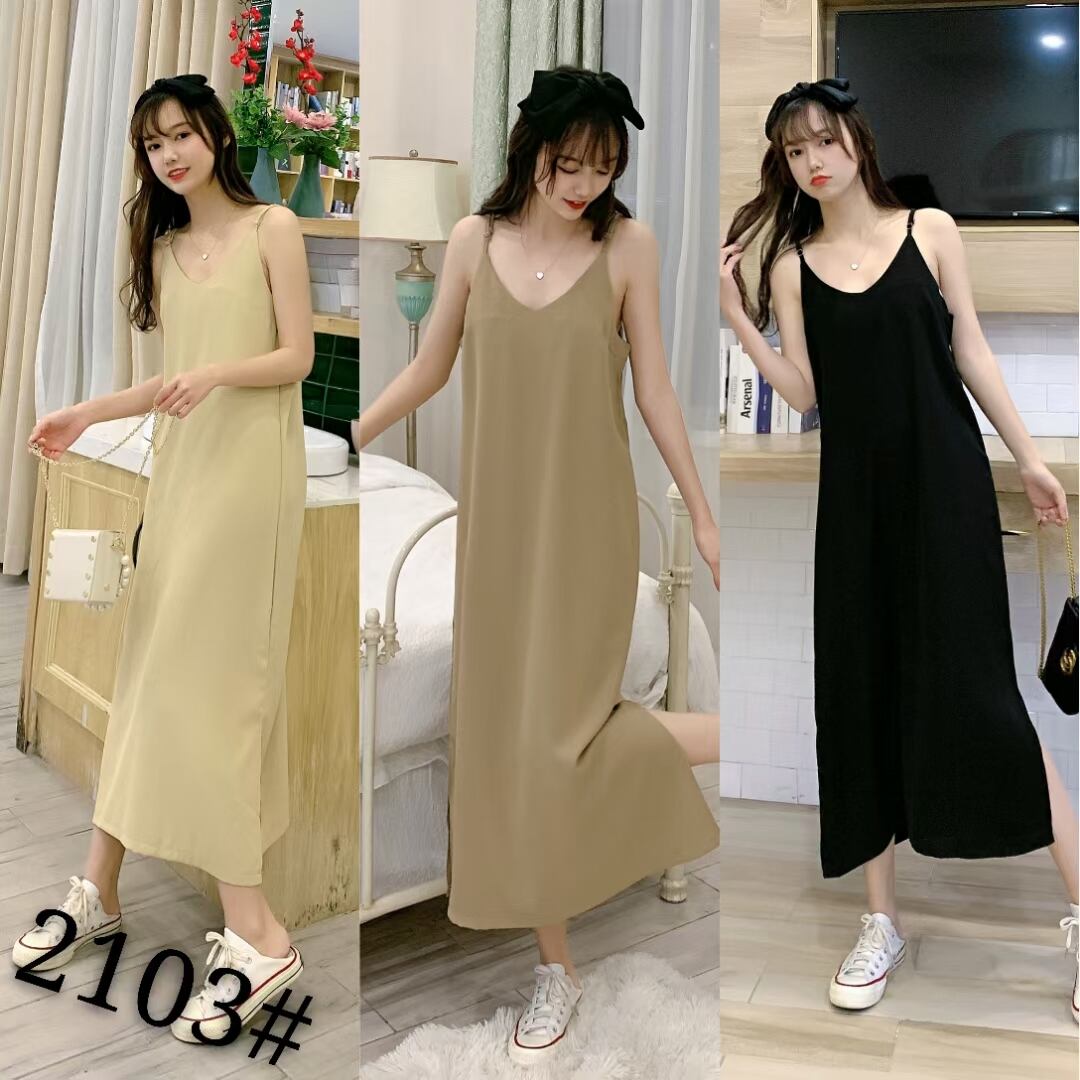 シンプルキャミワンピース   AJ−33287-2103