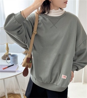 スウェット トレーナー 長袖 レディース 3色 S-XL 無地 プルオーバー ビッグシルエット ゆったり カジュアル 25zm256