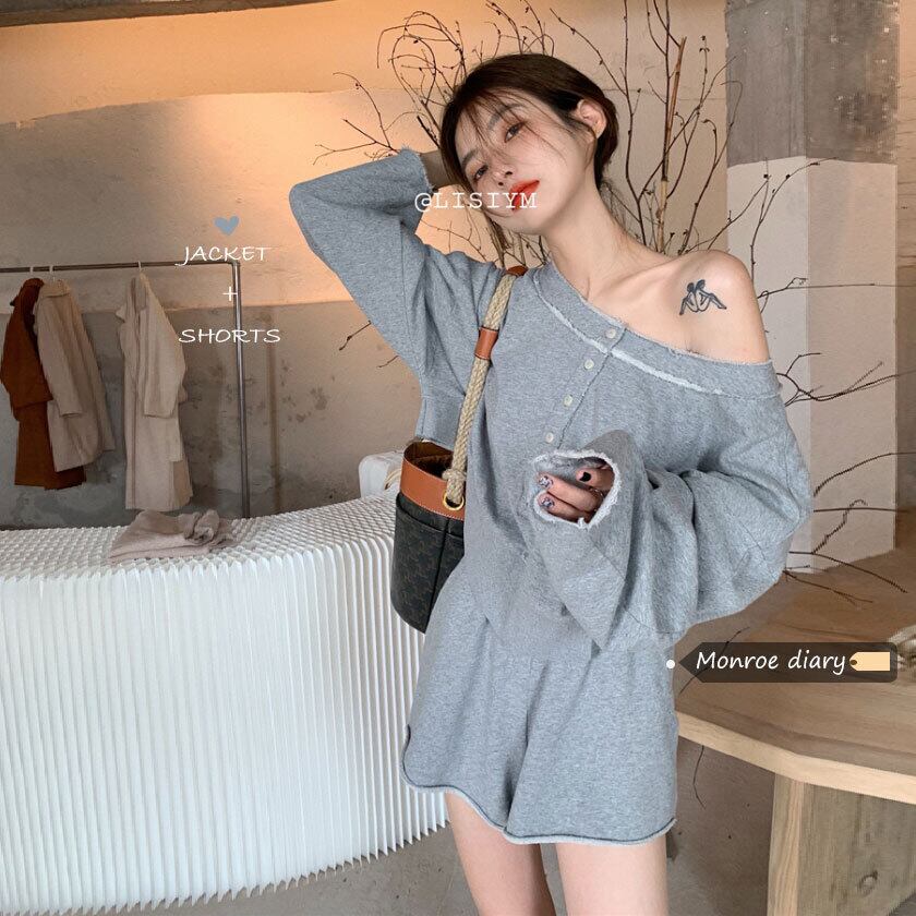 カジュアルレッドオータムTシャツ ショーツ ロング 秋物 ブルマー モンロー93374620511