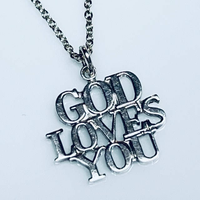 VINTAGE TIFFANY & CO. "GOD LOVES YOU" Charm Necklace Sterling Silver | ヴィンテージ ティファニー "GOD LOVES YOU" チャーム ネックレス スターリング シルバー