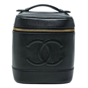 シャネル ココマーク バニティバッグ ハンドバッグ ブラック キャビアスキン レディース CHANEL 【中古】