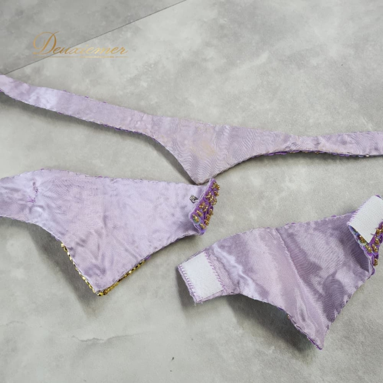 ベリーダンス オリエンタル 衣装 上下セット パープル系 トップス スカート ベルト チョーカー ベール アーム 紫 金 フリンジ 淡い 装飾 豪華 アーム飾り 腕飾り かわいい スリット 華やか ダンス衣装 イベント ステージ