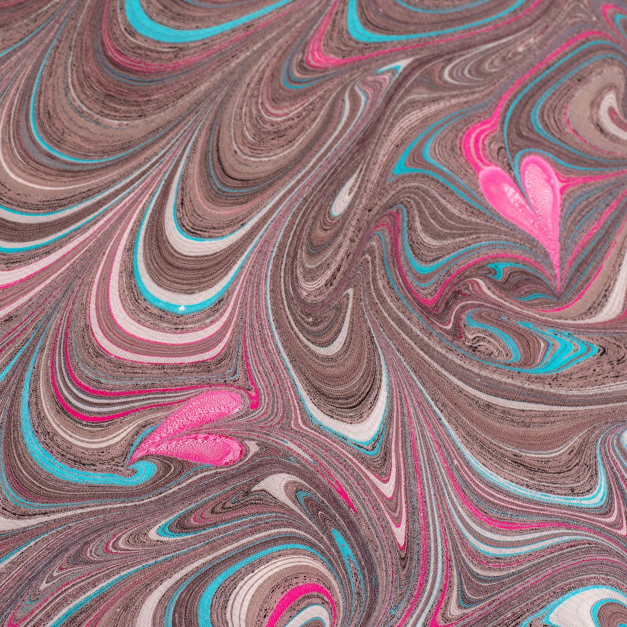 リバーシブル半巾帯 ❤︎［bitter chocolat framboise］ピーコック×マーブル