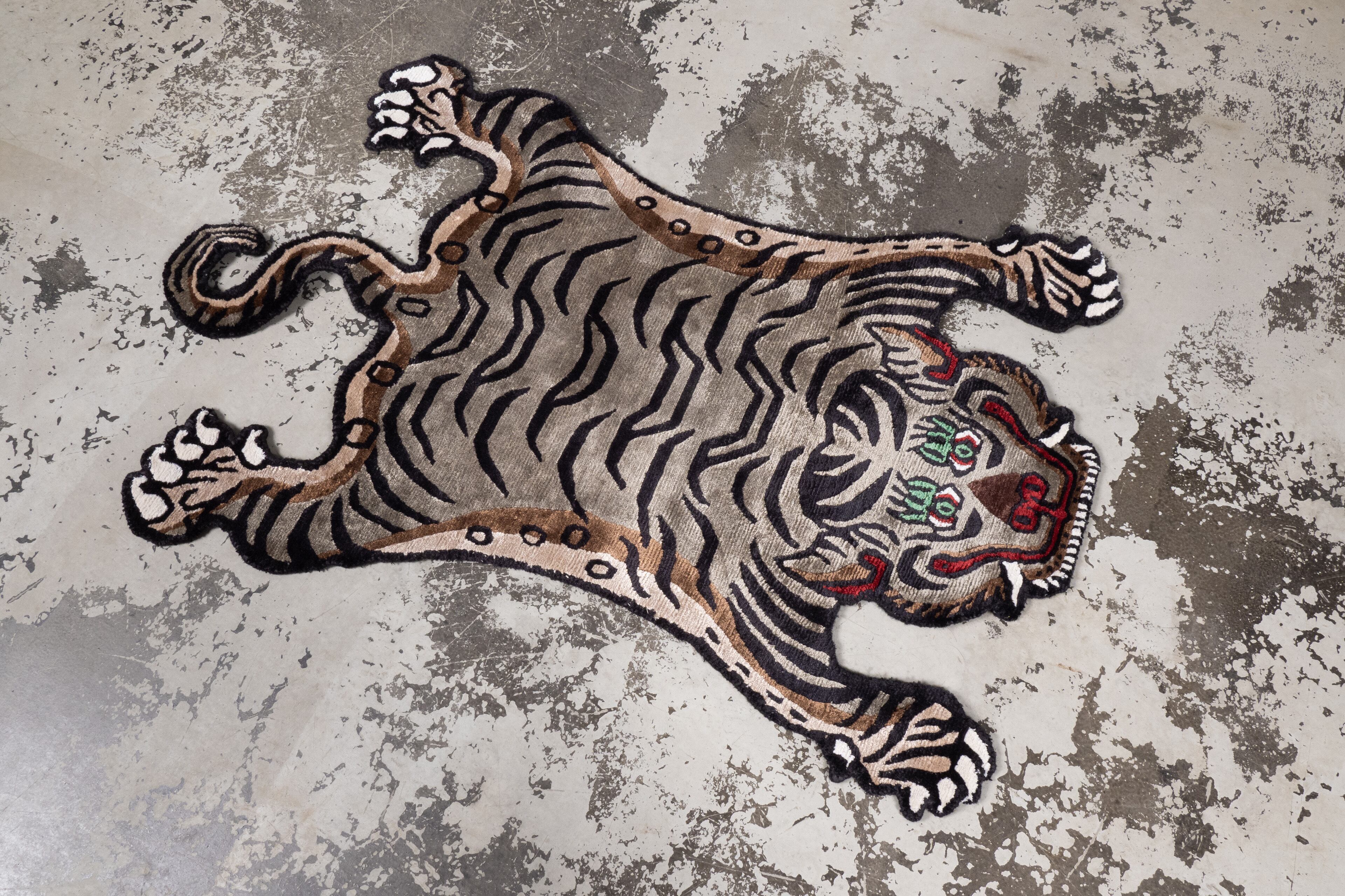 Tibetan Tiger Rug 《Sサイズ•シルク057》チベタンタイガーラグ
