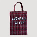 R&D.M.Co-/OLDMAN'S TAILOR  オールドマンズテーラーOMT PRINT CHECK TOTE BAG/ OMTプリント　タータンチェックトートバック　#m1551 RED