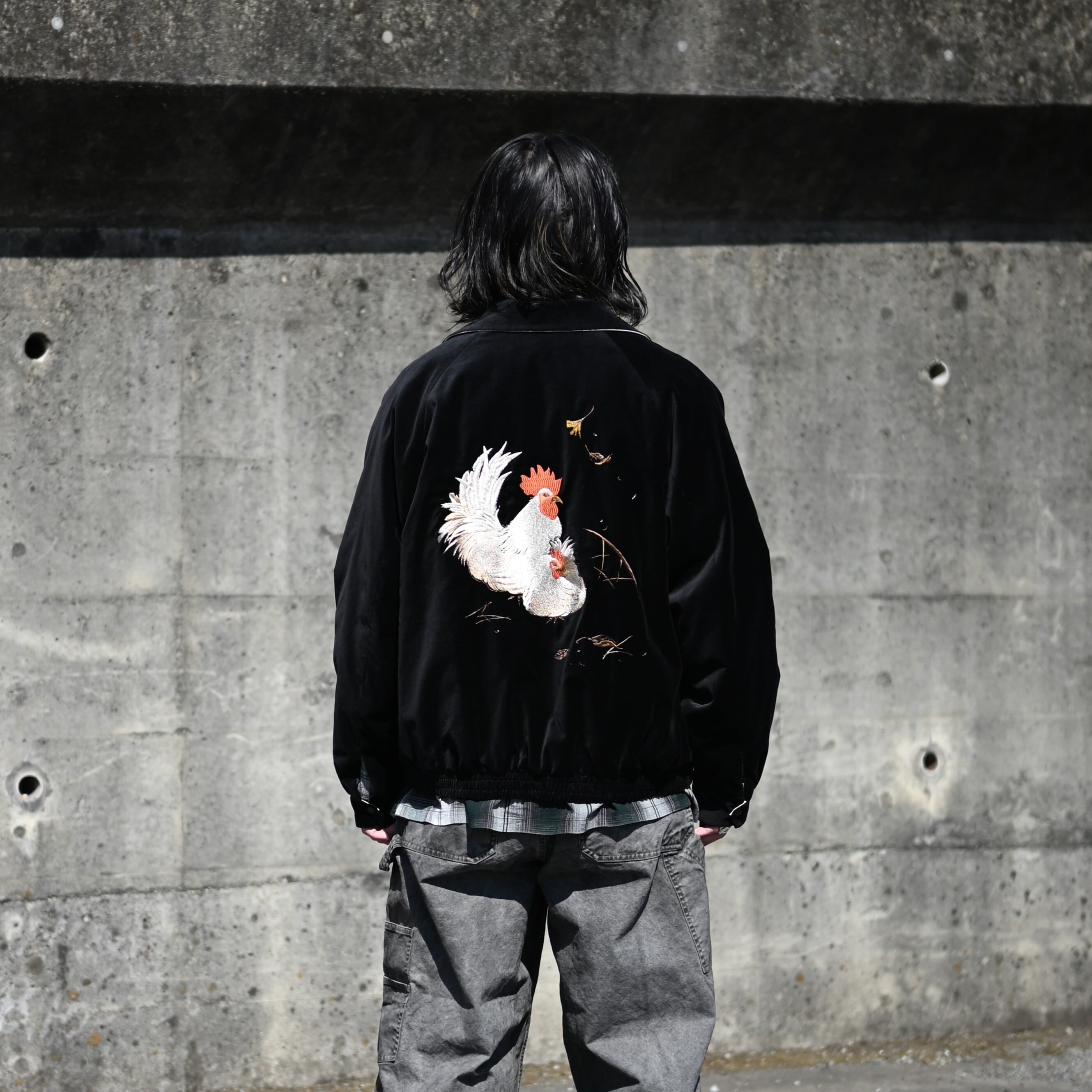OLD JOE / STUNNING VELVET SOUVENIR JACKET(Niwatori to Hiyoko) | GANKO