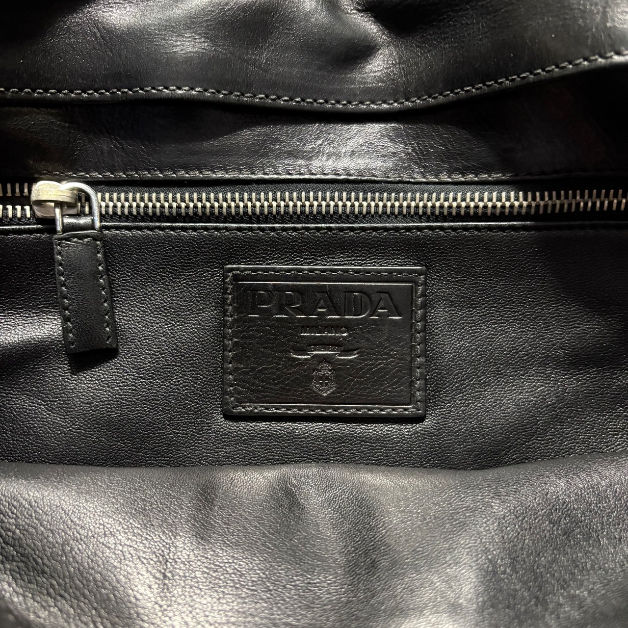 PRADA two-tone leather briefcase