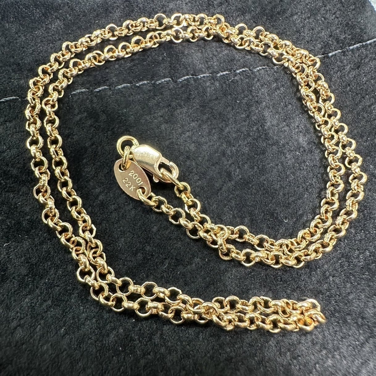 CHROME HEARTS 22k ロールチェーン ネックレス 16インチ