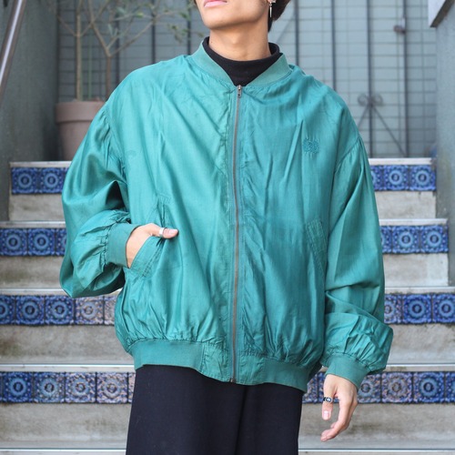 USA VINTAGE SILK100% COLOR ZIP BLOUSON/アメリカ古着シルク100%カラージップブルゾン