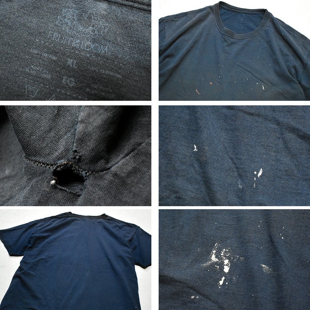 1点物◇フルーツ雰囲気系ペンキアート色褪せ黒無地Tシャツ古着XLメンズ