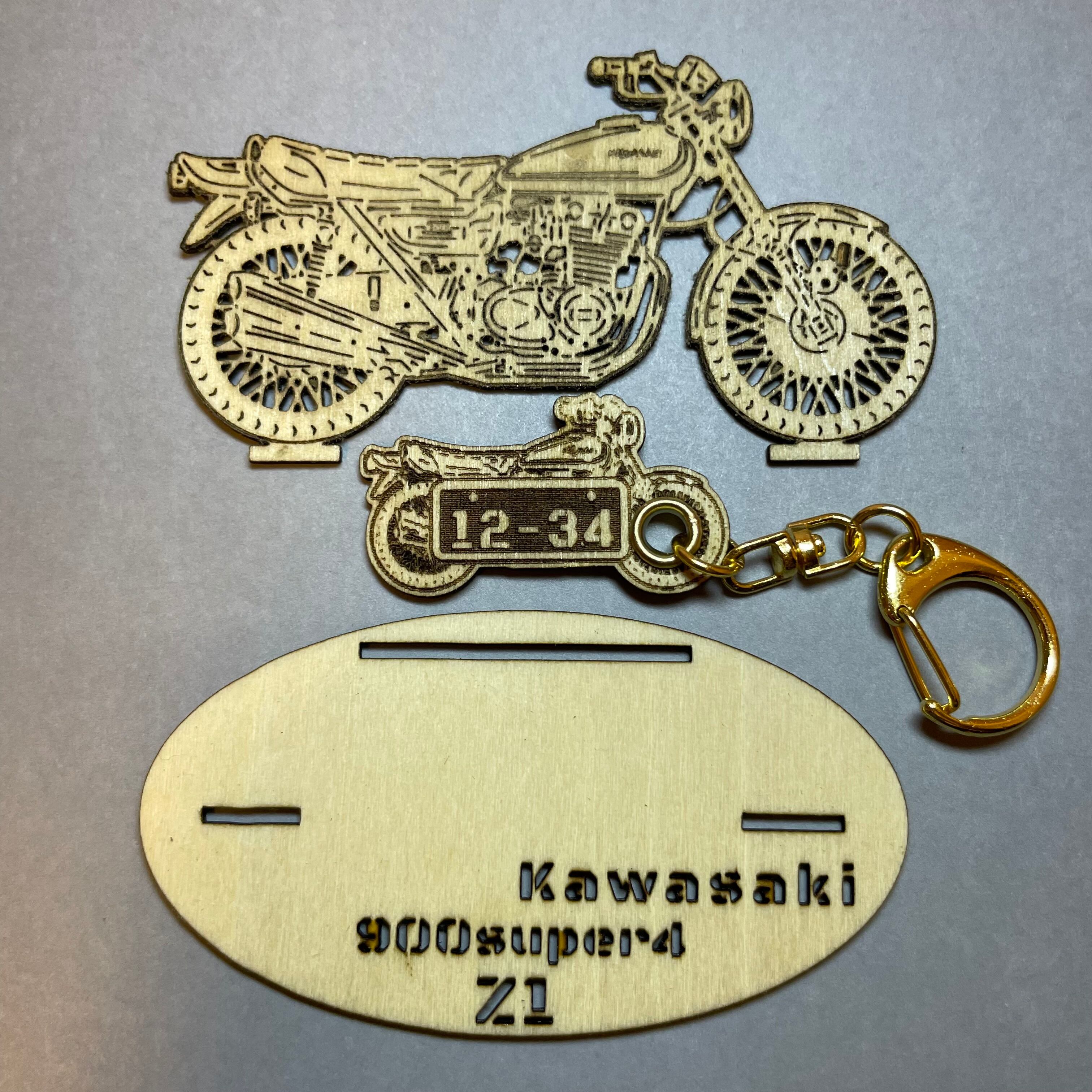 バイク カワサキ kawasaki Z1 z2 模型 木製 フィギュア スタンド