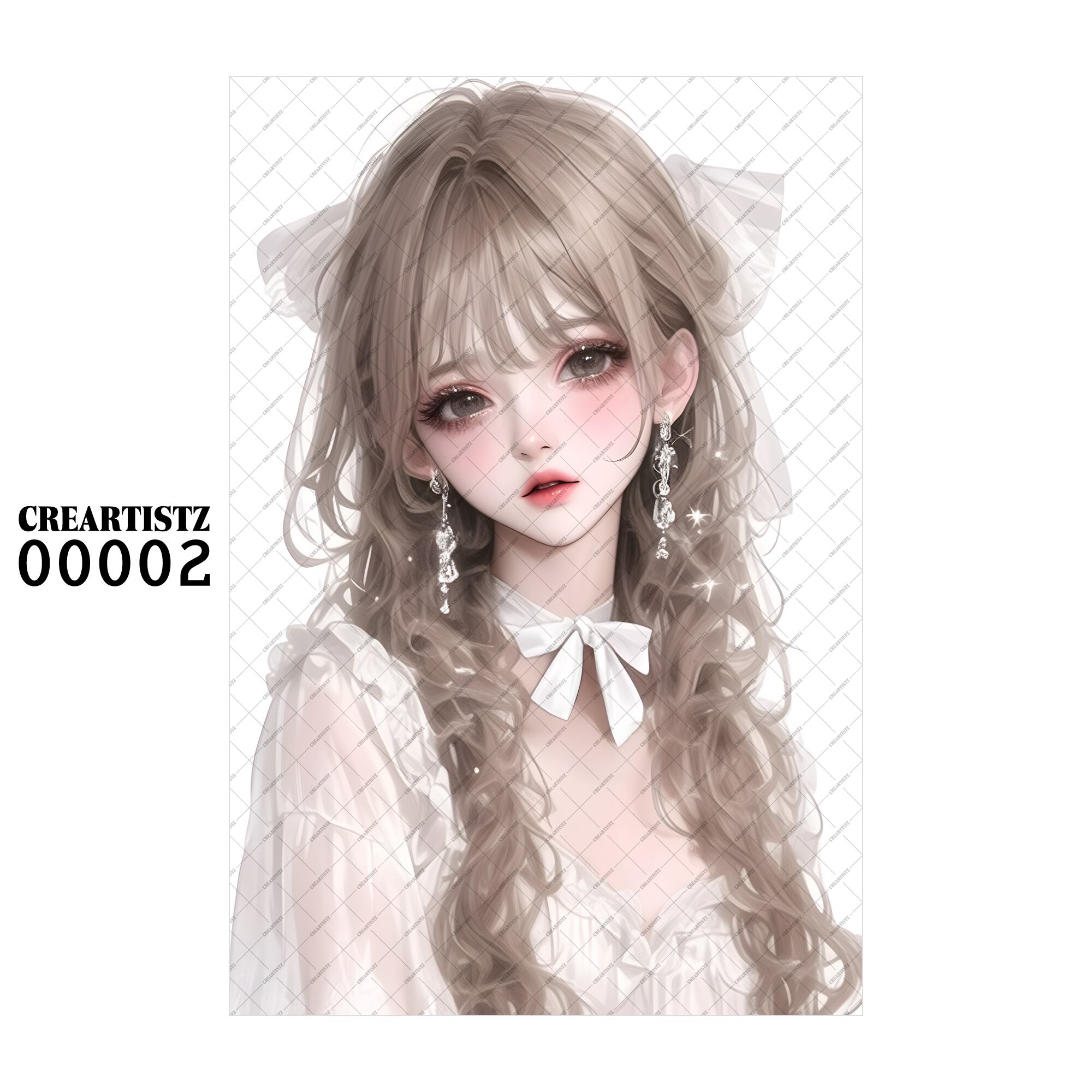 00002 ガール キュート オリジナル ペーパー/ステッカー 4枚セット CREARTISTZ