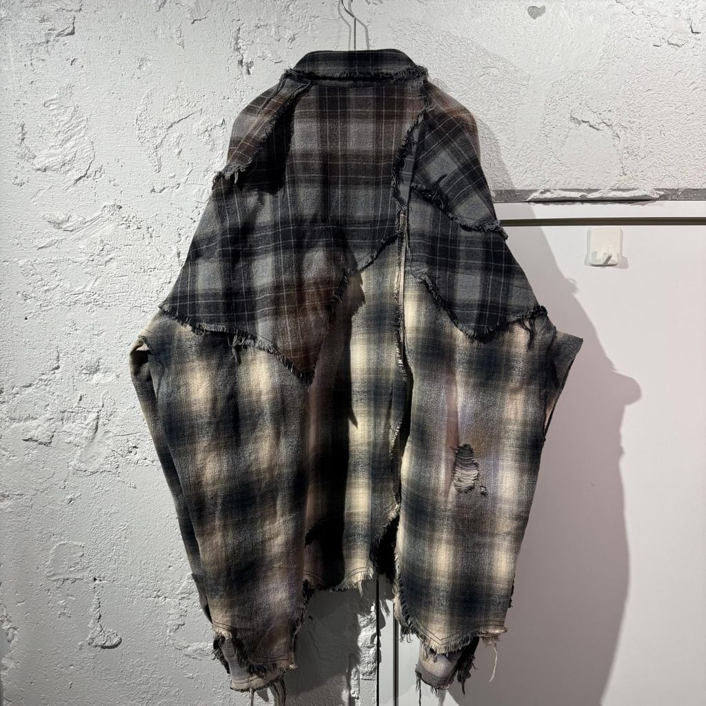 KHOKI コッキ Vintage-effect checked shirt KHOKI コッキ 25AW Vintage-effect checked shirt ヴィンテージ加工
