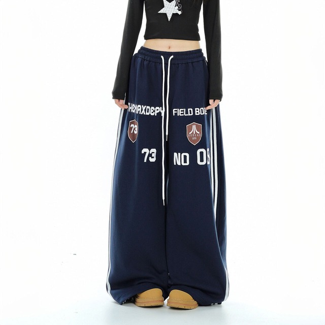 ナンバリングエンブレムダブルライントラックパンツ 2col   R02856