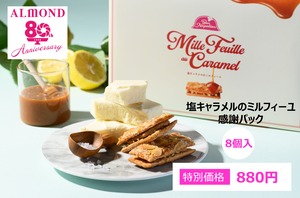 【創業80周年 感謝祭 お買得セット】塩キャラメルのミルフィーユ8個+フルーツウイッチ3個セット　
